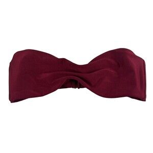 Gigi C Bikini Top M Womens Red Strapless Bandeau Clasp Unlined Swim Swimwear